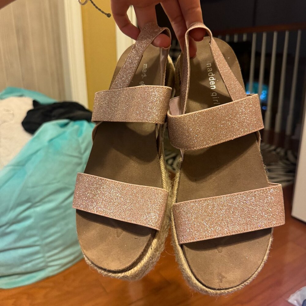Madden Girl Pink Espadrille Shoes with Glamorous Sparkle